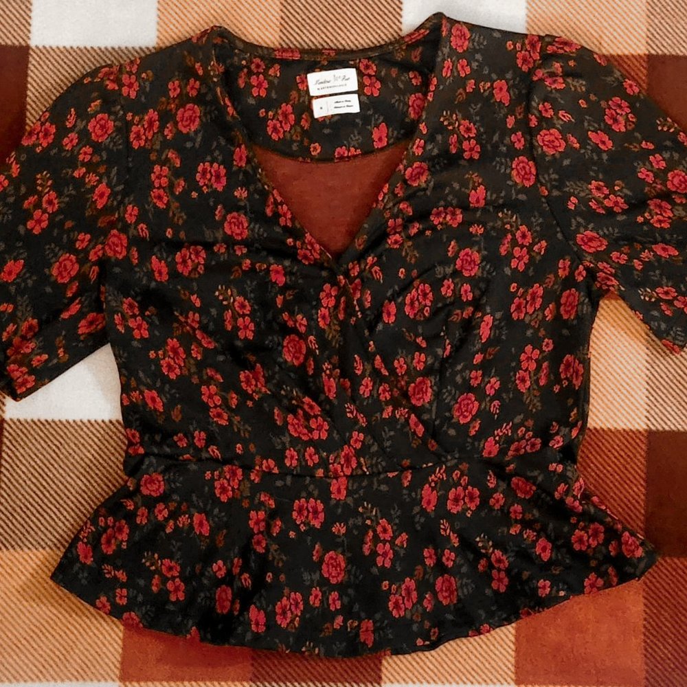 Meadow Rue Faux Wrap Top- Small- Anthropologie